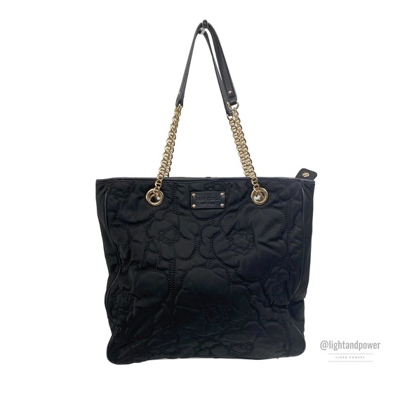 kate spade Handbags - Kate Spade Black Quilted Nylon Tote EUC